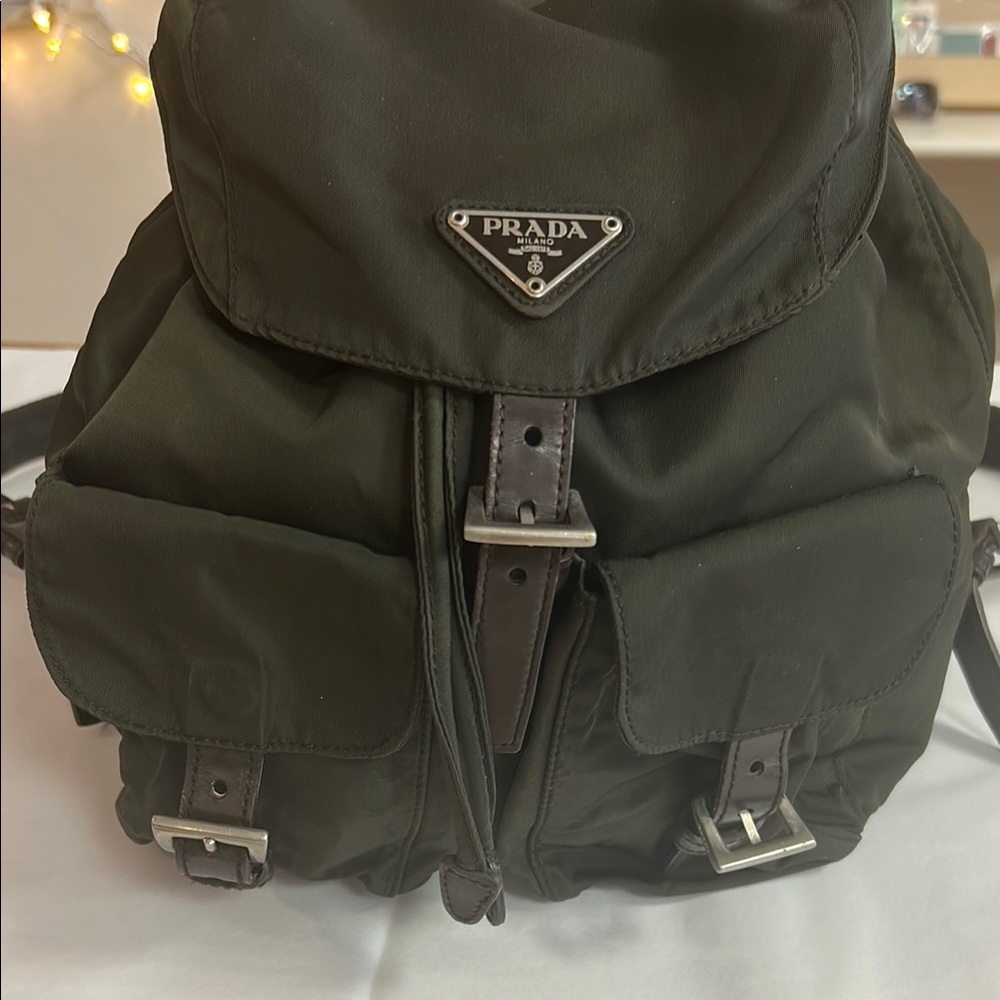 Prada Olive Green Backpack for Men